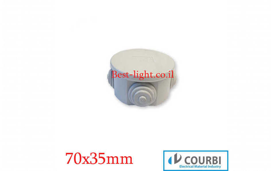 קופסת הסתעפות פטמות עגולה Courbi IP55 70x35mm