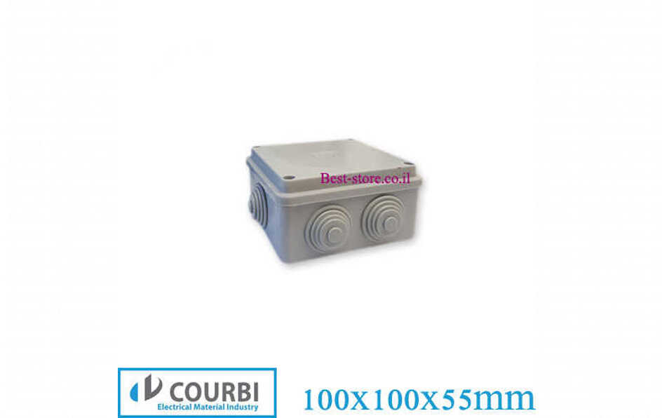 קופסת הסתעפות פטמות  מרובעת Courbi IP55 100x100x55mm
