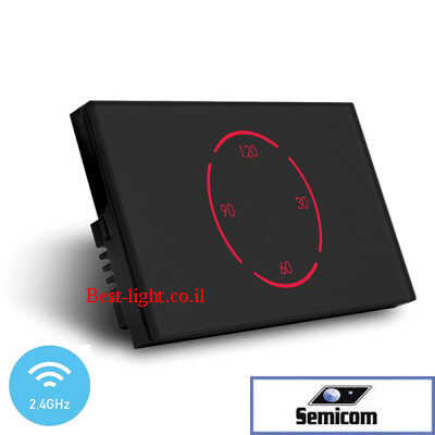 מתג חכם זכוכית שחורה לדוד חשמל Semicom 16A