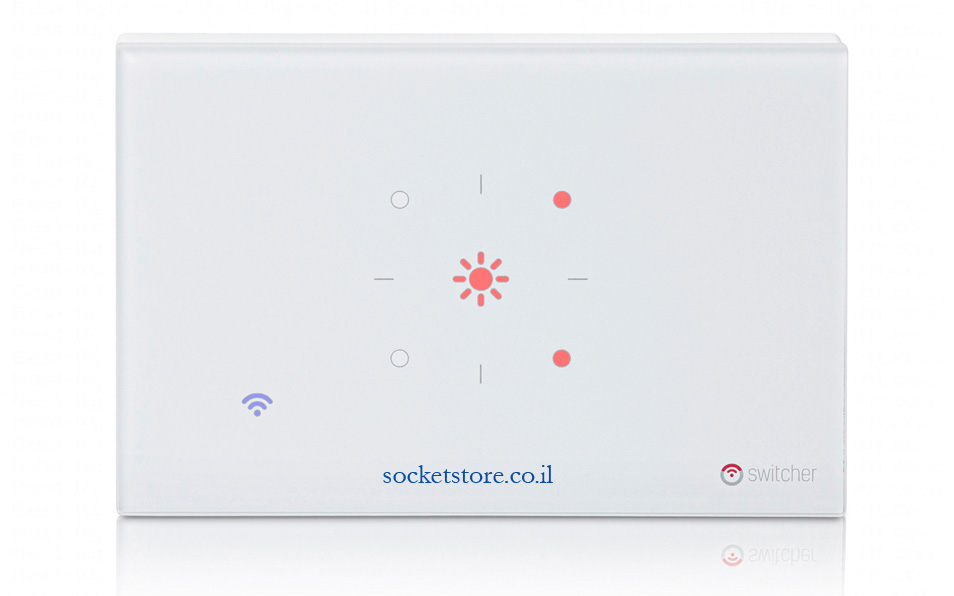 מפסק חכם מלבני לדוד זכוכית לבנה Switcher Touch 