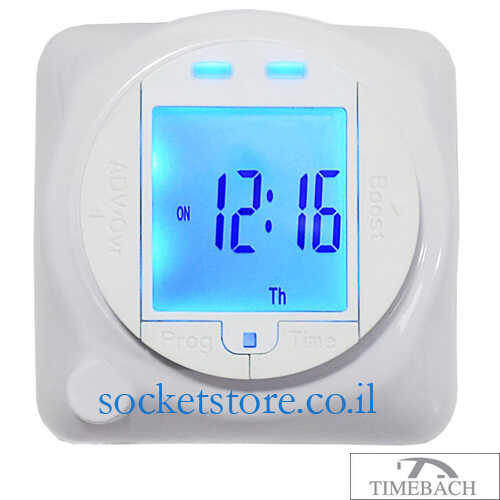 קוצב זמן דיגיטלי מרובע תחת הטיח TIMEBACH D1