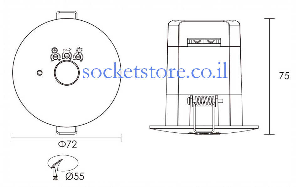 גלאי תנועה שקוע תקרה AcTEC 1200W Max
דגם SM05
