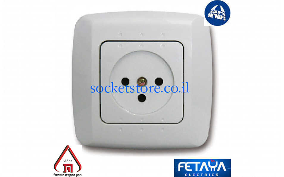 שקע כוח ישראלי מרובע לבן Fetaya סדרת נועה