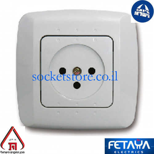 שקע כוח ישראלי מרובע לבן Fetaya סדרת נועה