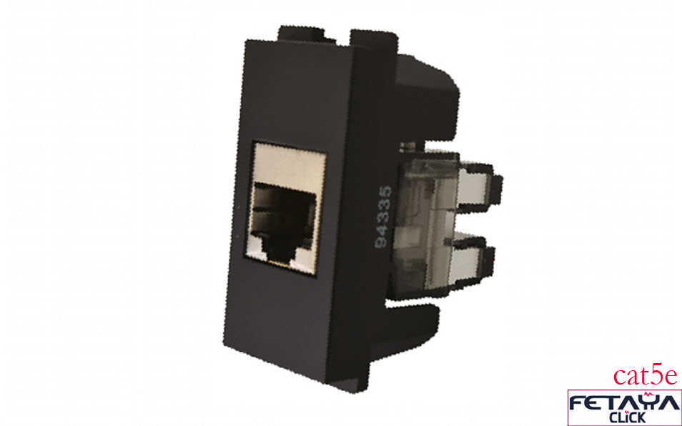 שקע רשת cat5e שחור מט Fetaya Click