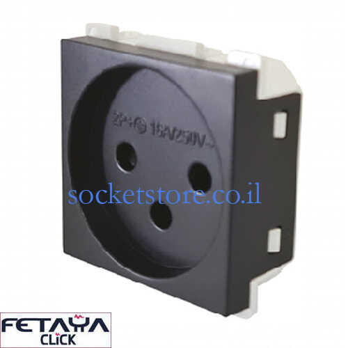 שקע ישראלי שחור מט 2 מודול Fetaya Click