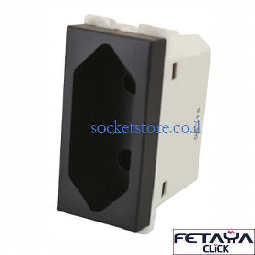 שקע דו פיני שחור מט Fetaya Click
