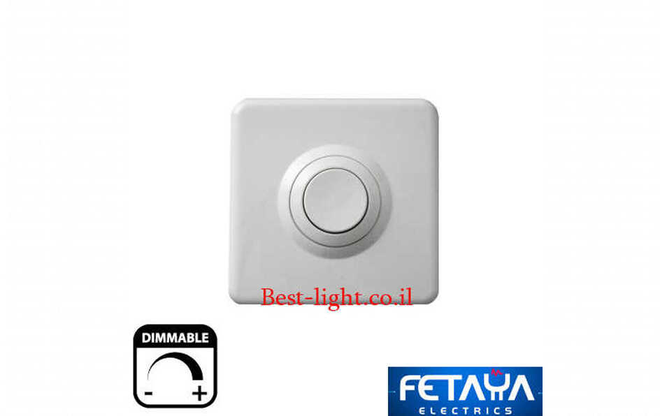 דימר לחיצה מרובע לבן Fataya 25-550W