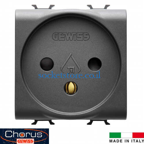 שקע חשמל ישראלי שחור Gewiss Chorus GW10281 2M
