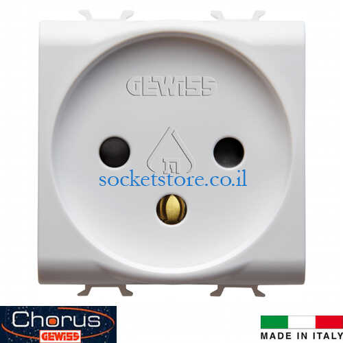 שקע חשמל ישראלי לבן Gewiss Chorus GW10281 2M