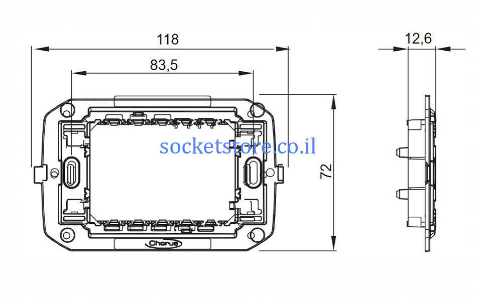 מתאם מלבני 1-2-3 מודול לסדרת Gewiss GW16803 Chorus