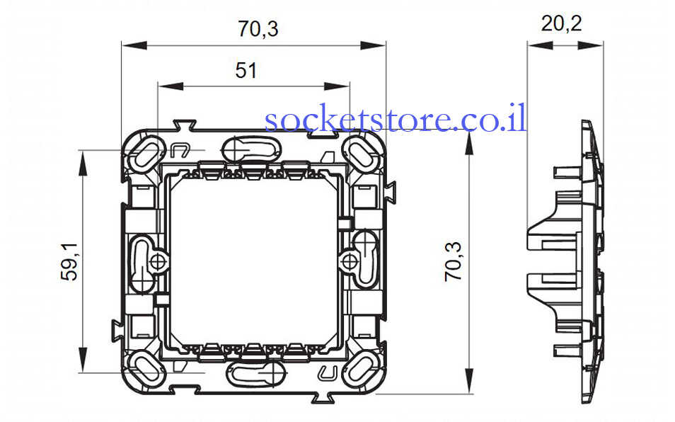 מתאם 2 מקום לקופסה עגולה Gewiss Chorus GW16821