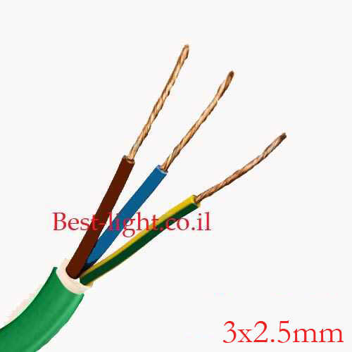 כבל חשמל ירוק 3x2.5mm מחיר למטר