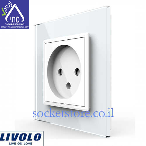 שקע כוח ישראלי מרובע לבן LIVOLO C7C1IL-11