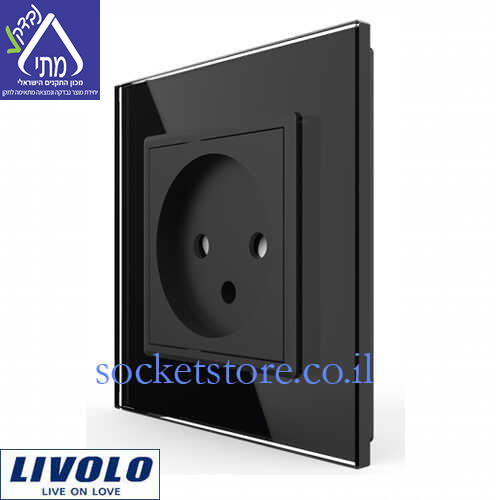 שקע כוח ישראלי מרובע שחור LIVOLO C7C1IL-12