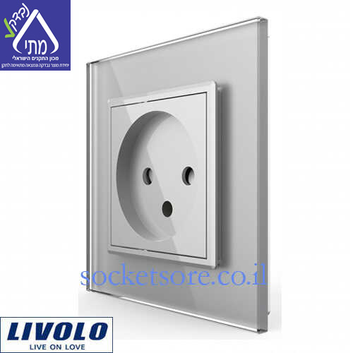 שקע כוח ישראלי מרובע אפור LIVOLO C7C1IL-15