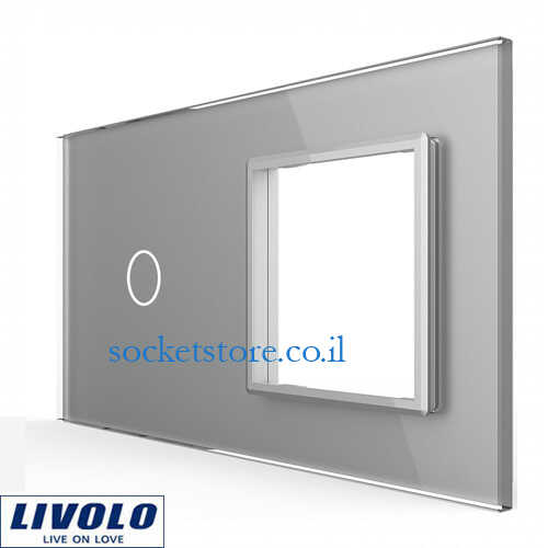 פאנל זכוכית אפורה מגע אחד ומסגרת LIOLO EU דגם VL-C7-C1/SR-15