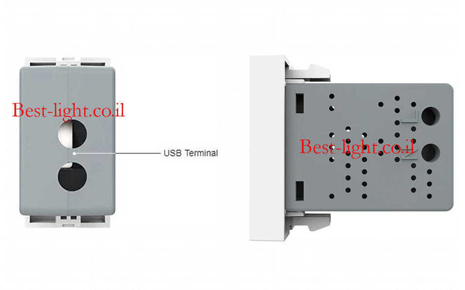 שקע טעינה USB לבן Livolo 2100mA