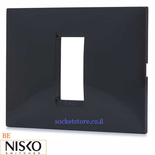 מסגרת שחורה מלבנית 1 מקום NISKO Switch BE
