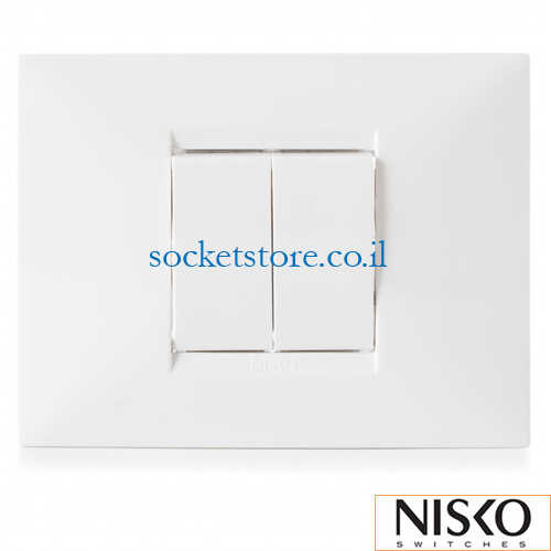 מפסק כפול לבן מלבני NISKO Switch BE