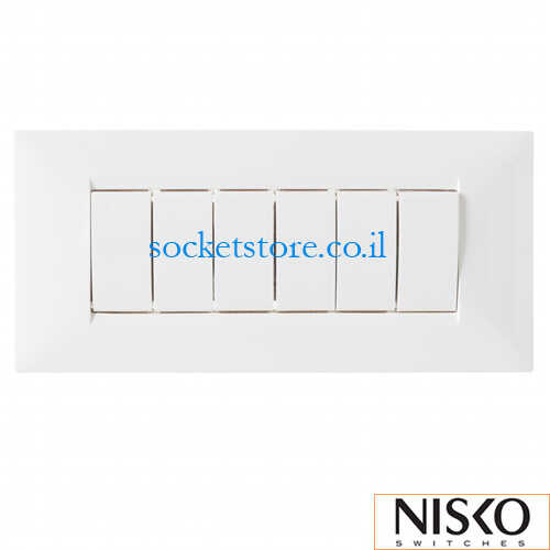 מפסק שישייה לבן מלבני NISKO Switch BE