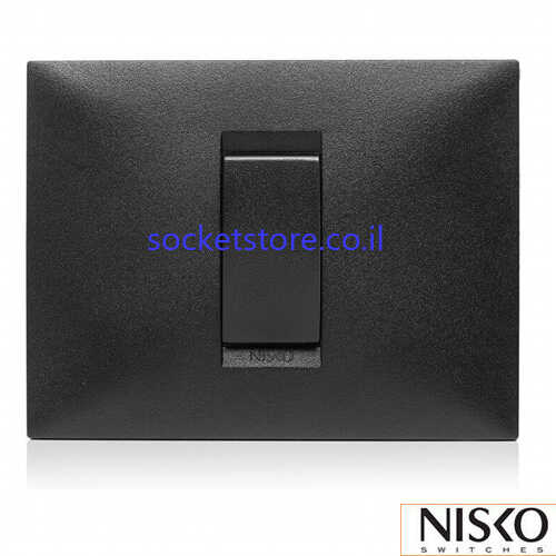 מפסק יחיד מלבני שחור מט NISKO Switch BE