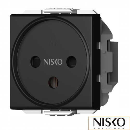 שקע כוח ישראלי 2 מודול שחור NISKO Switch