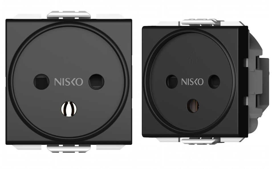 שקע כוח ישראלי 2 מודול שחור NISKO Switch