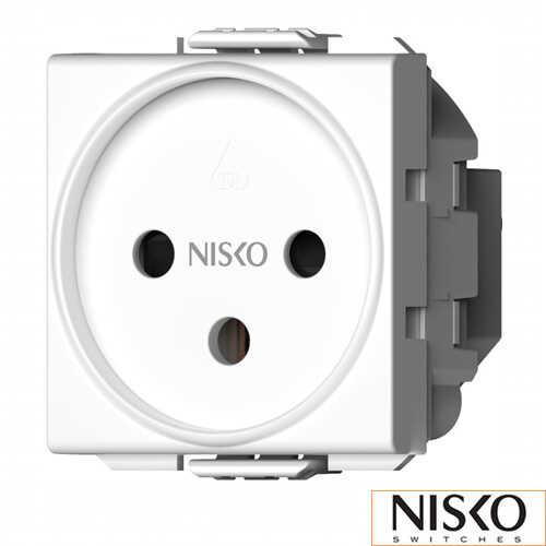שקע כוח ישראלי 2 מודול לבן NISKO Switch