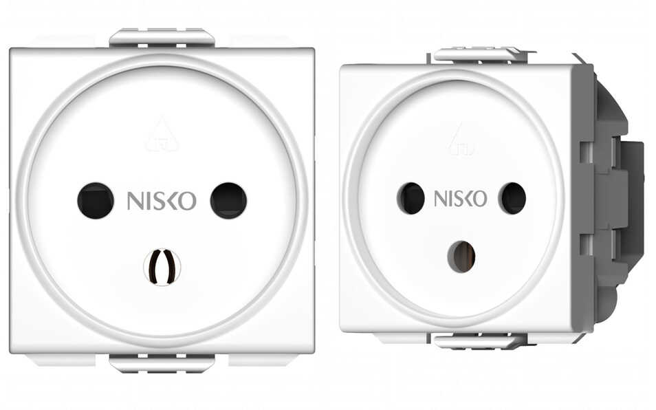 שקע כוח ישראלי 2 מודול לבן NISKO Switch