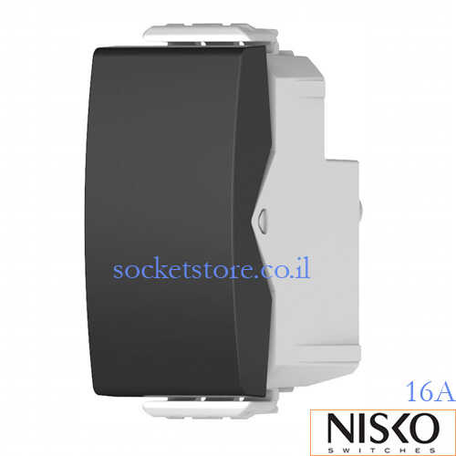 מפסק יחיד 1 מודול שחור NISKO Switch 16A