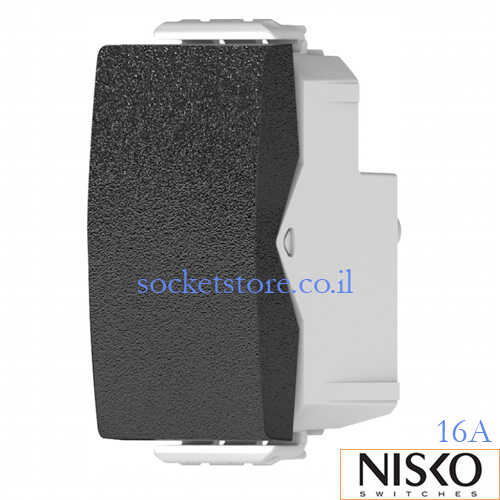 מפסק יחיד 1 מודול שחור מט NISKO Switch 16A