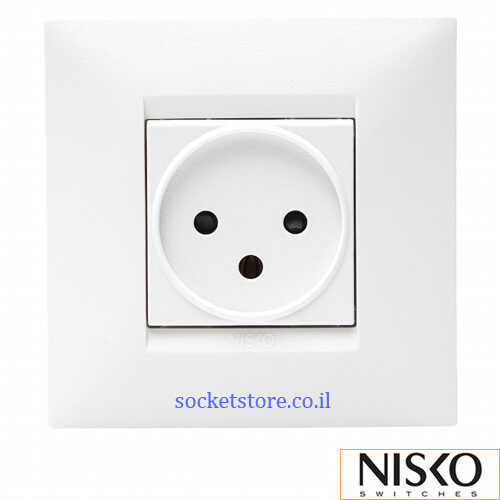 שקע כוח ישראלי מרובע לבן NISKO Switch BE
