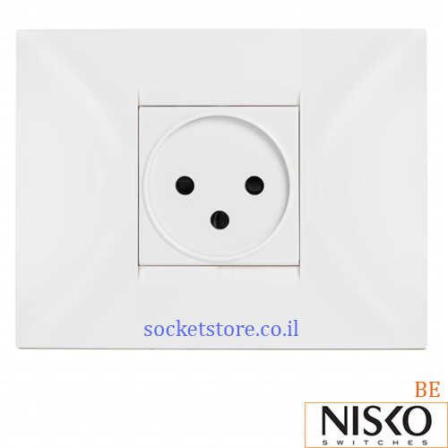שקע כוח ישראלי מלבני לבן NISKO Switch BE