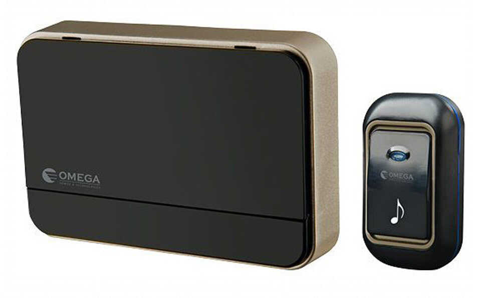 פעמון דלת אלחוטי שחור OMEGA IP44