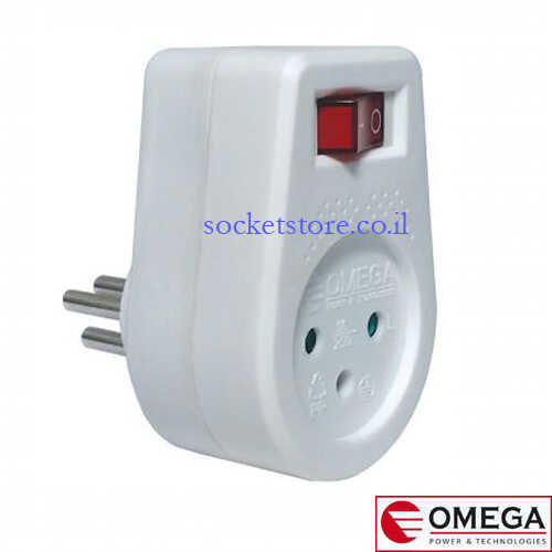 תקע שקע עם מפסק מואר OMEGA
