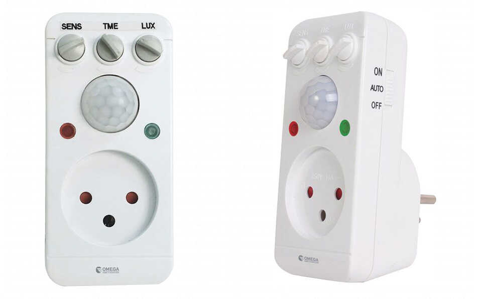 שקע תקע 16A עם גלאי תנועה ואור OMEGA