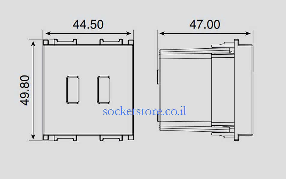 שקע טעינה USB כפול בזלת Panasonic Thea 2A