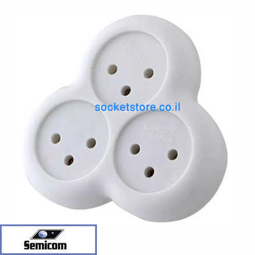 מפצל חשמל שלישייה פירמידה לבן Semicom