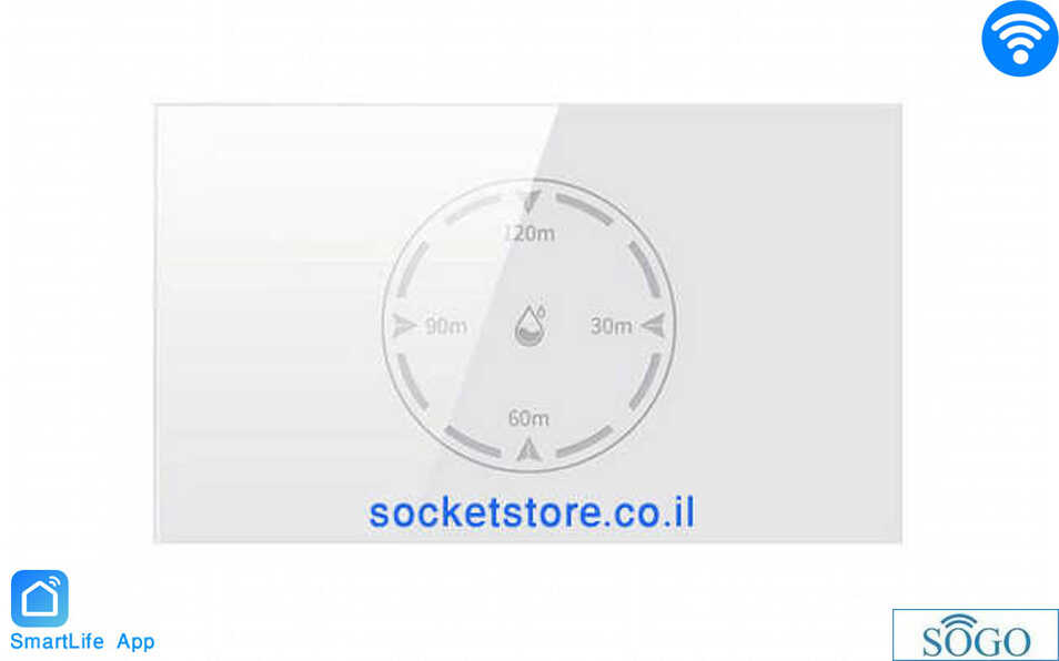 מפסק דוד זכוכית לבנה SOGO WiFi