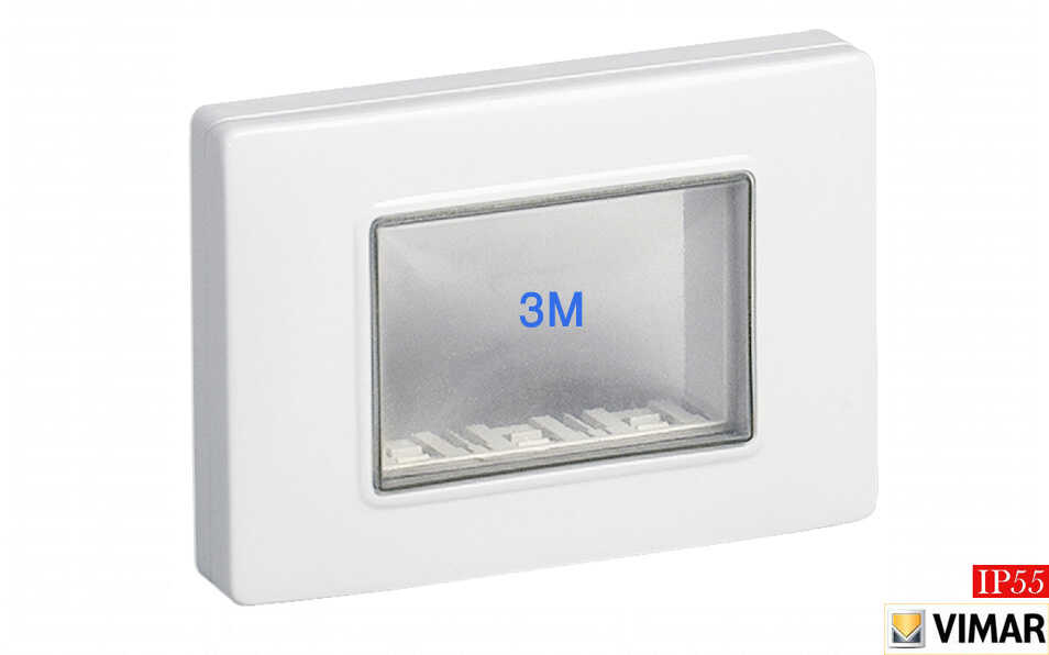 מסגרת לבנה 3 מודול מוגן מים VIMAR PLANA 14943.01 IP55