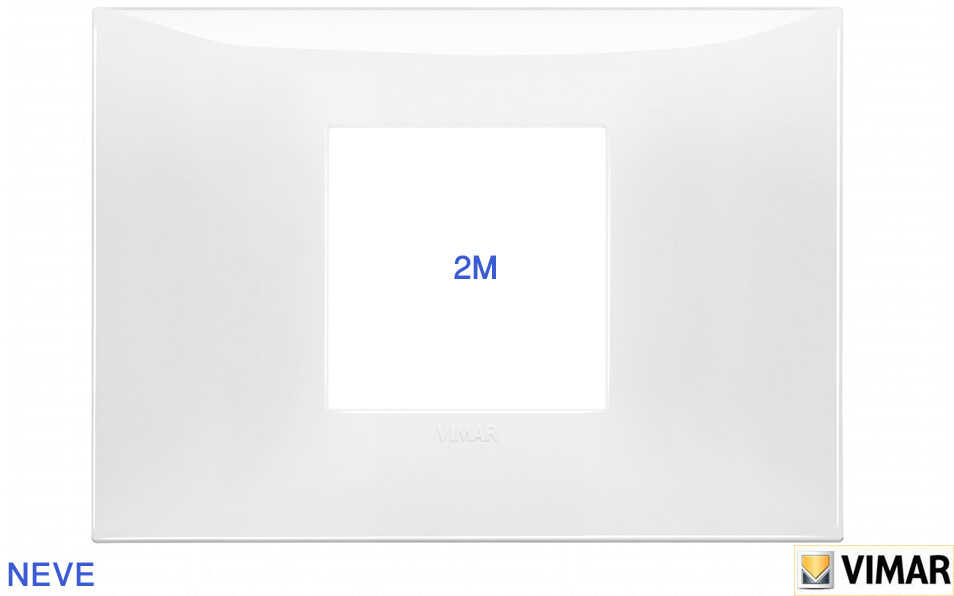 מסגרת מלבנית לבנה 2 מודול VIMAR NEVE 09647.01