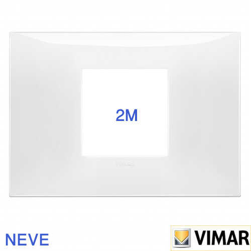 מסגרת מלבנית לבנה 2 מודול VIMAR NEVE 09647.01