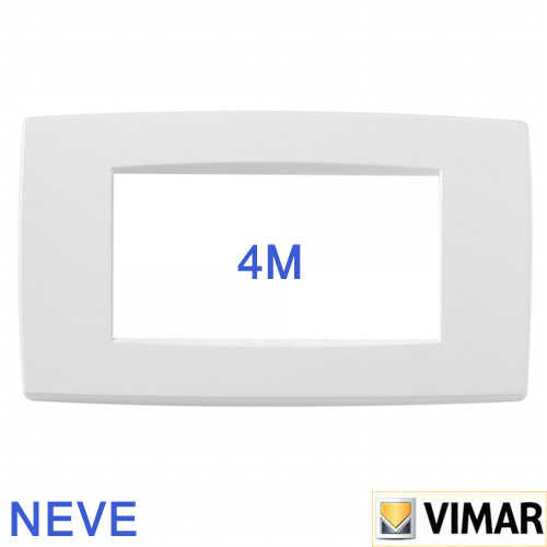 מסגרת מלבנית לבנה 4 מודול VIMAR NEVE 09654.01